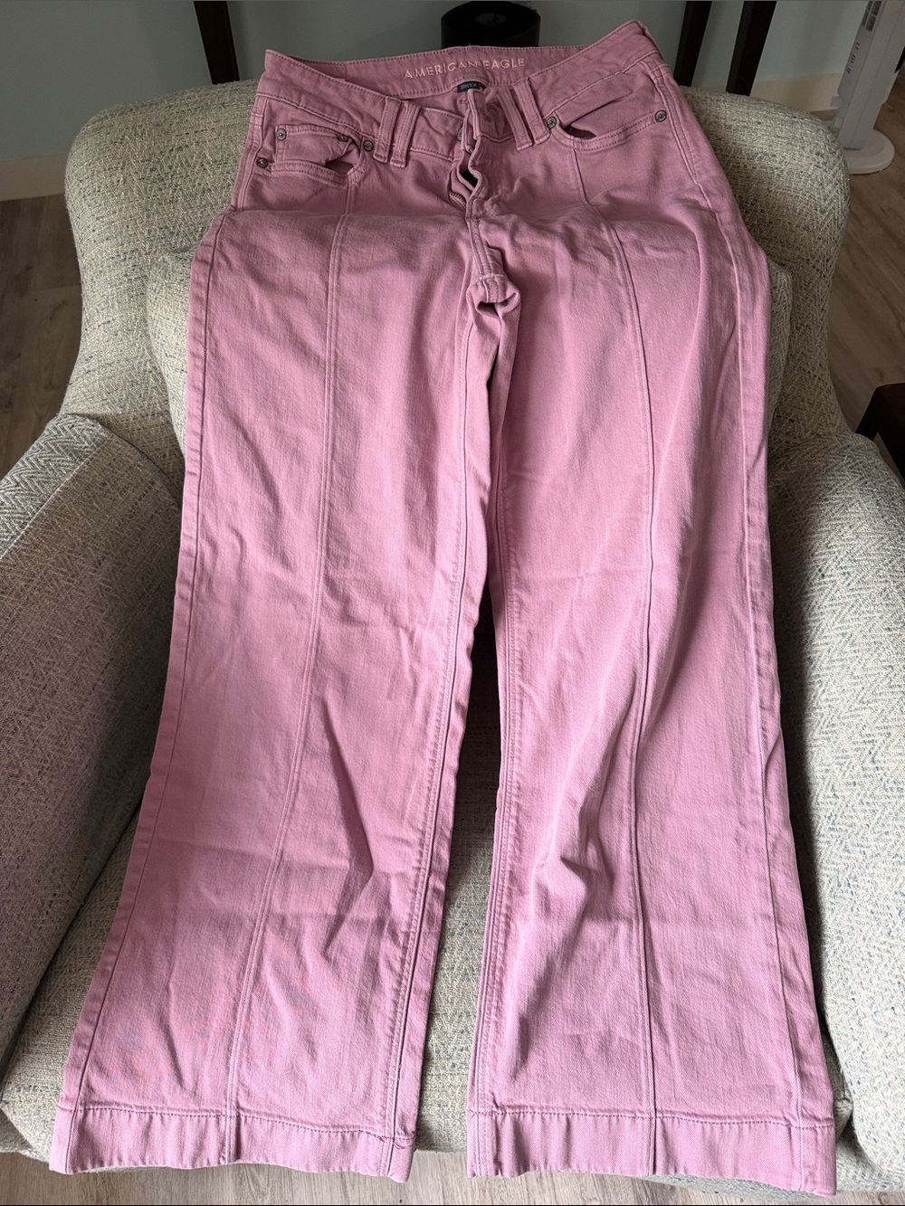 American Eagle Outfitters Mauve/Pink Wide-Leg Jeans